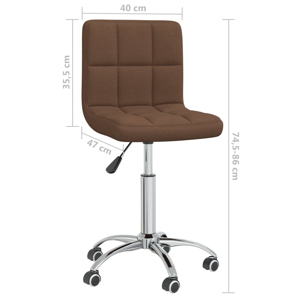 vidaXL Esszimmerstuhl Drehbar Braun Stoff