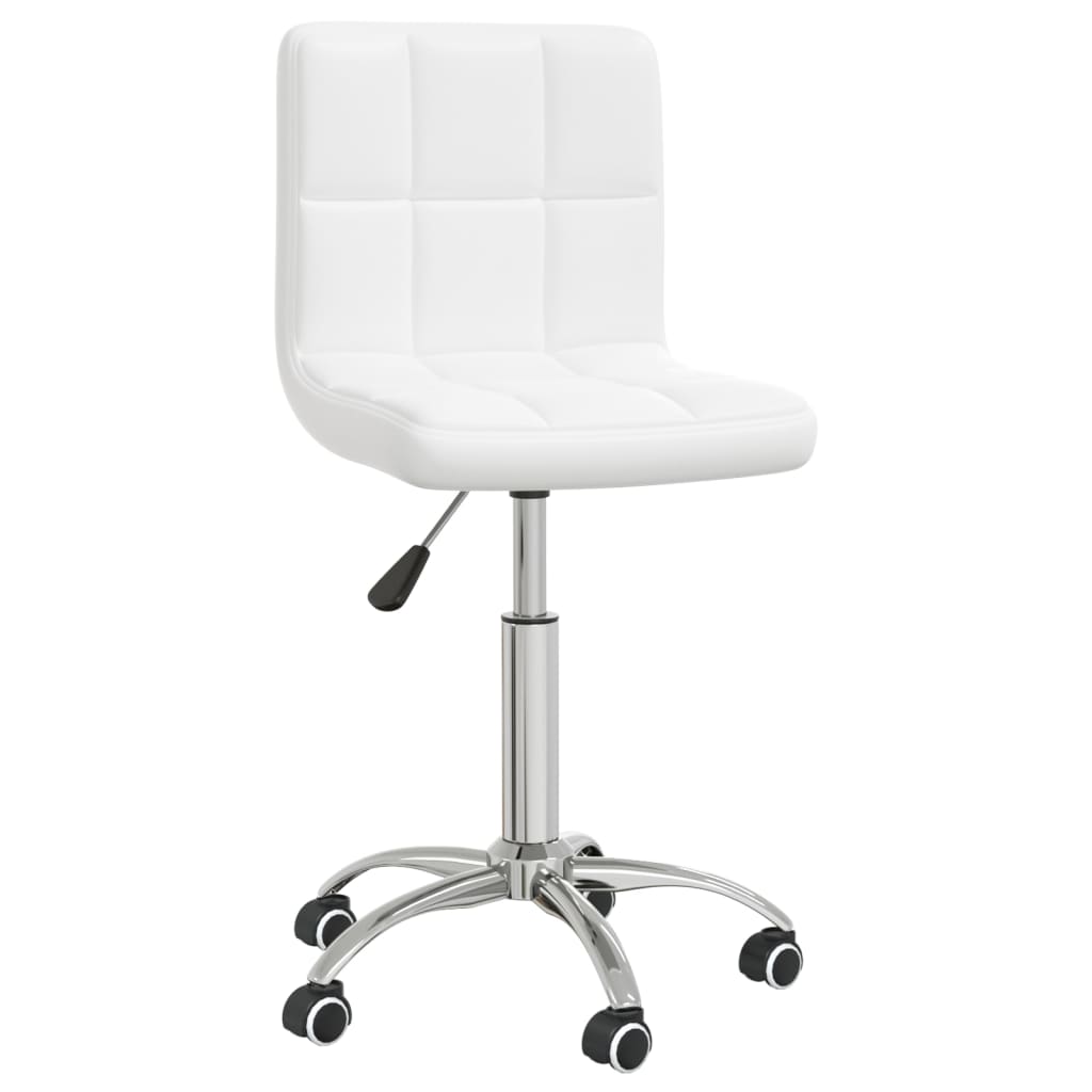 vidaXL Chaise de salle à manger pivotante Blanc Similicuir
