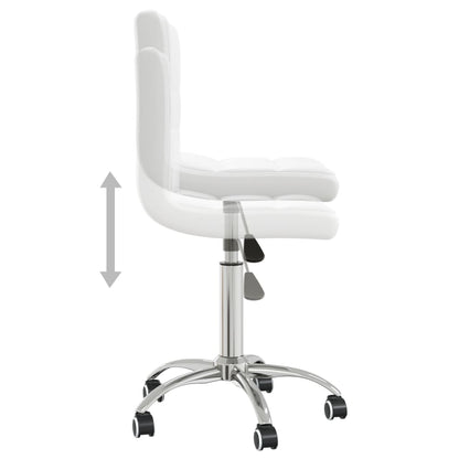 vidaXL Chaise de salle à manger pivotante Blanc Similicuir