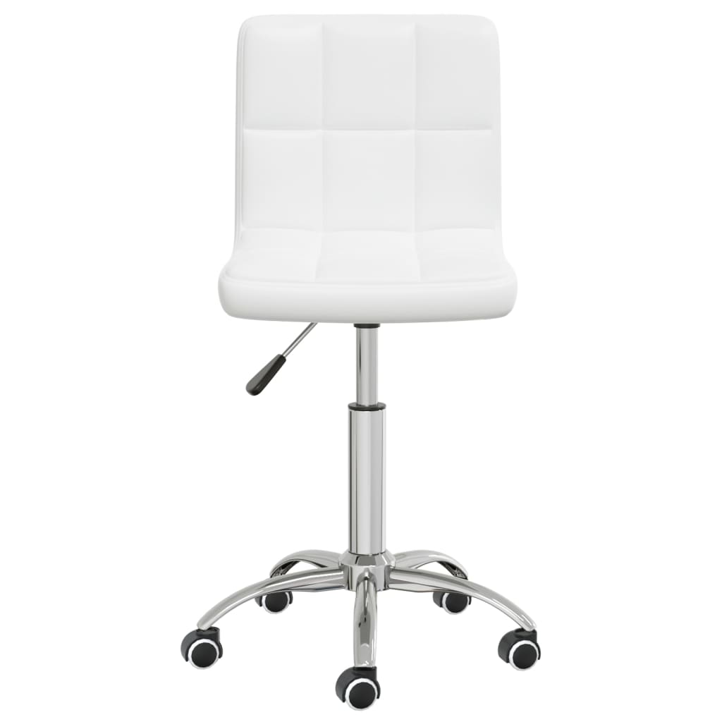 vidaXL Chaise de salle à manger pivotante Blanc Similicuir
