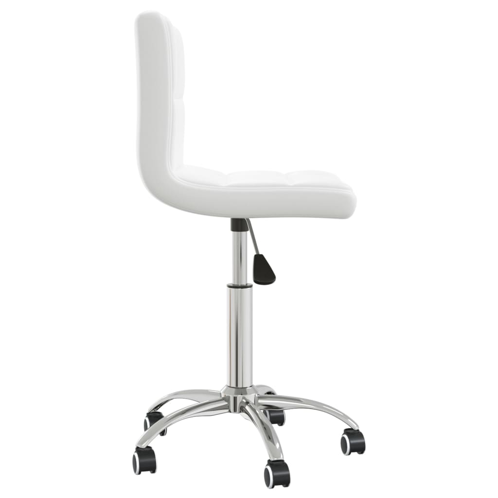 vidaXL Chaise de salle à manger pivotante Blanc Similicuir