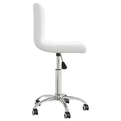 vidaXL Chaise de salle à manger pivotante Blanc Similicuir