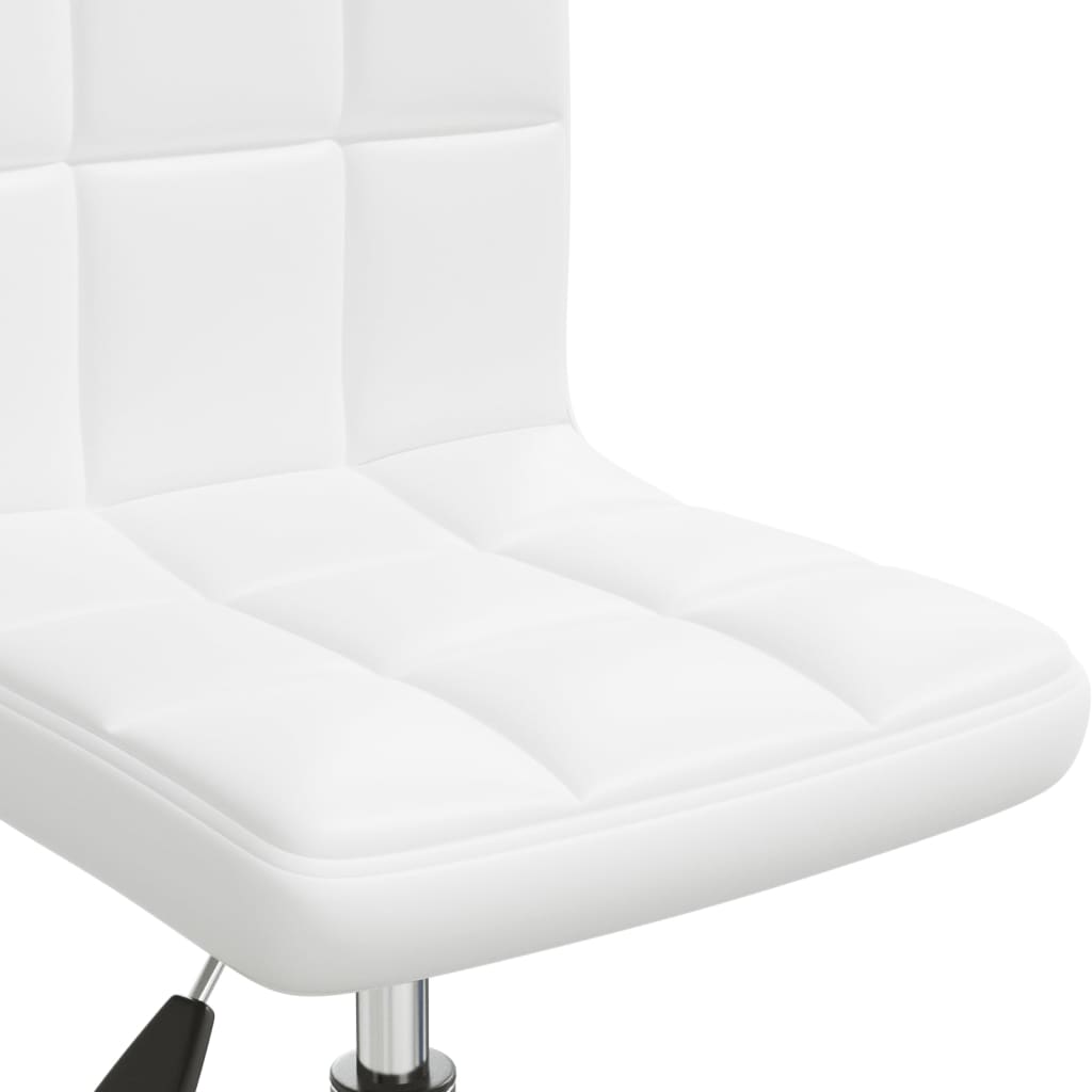 vidaXL Chaise de salle à manger pivotante Blanc Similicuir