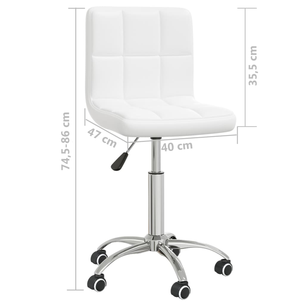 vidaXL Chaise de salle à manger pivotante Blanc Similicuir