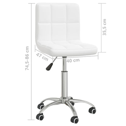 vidaXL Chaise de salle à manger pivotante Blanc Similicuir