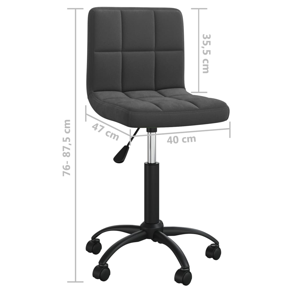 vidaXL Chaise de salle à manger pivotante velours noir