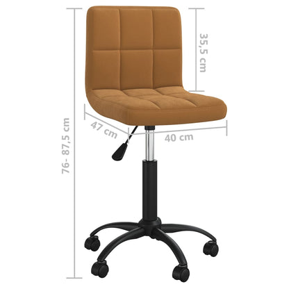 vidaXL Chaise de salle à manger pivotante velours marron