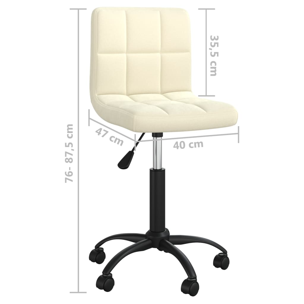 vidaXL Chaise de salle à manger pivotante crème velours