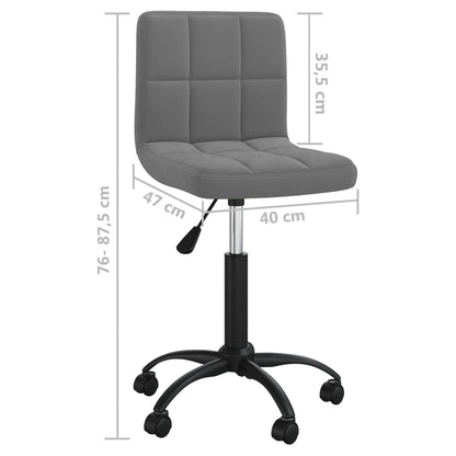 vidaXL Chaise de salle à manger pivotante velours gris foncé