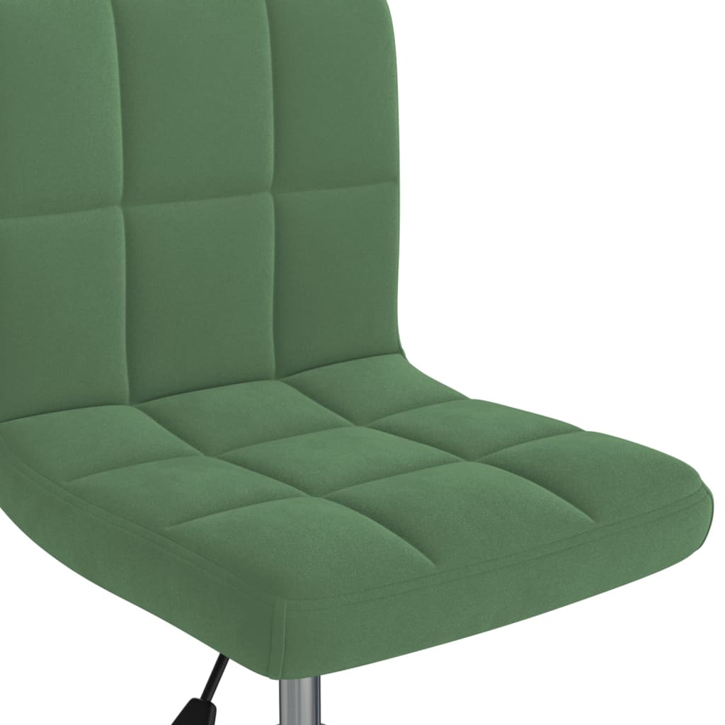 vidaXL Chaise de salle à manger pivotante Vert foncé Velours