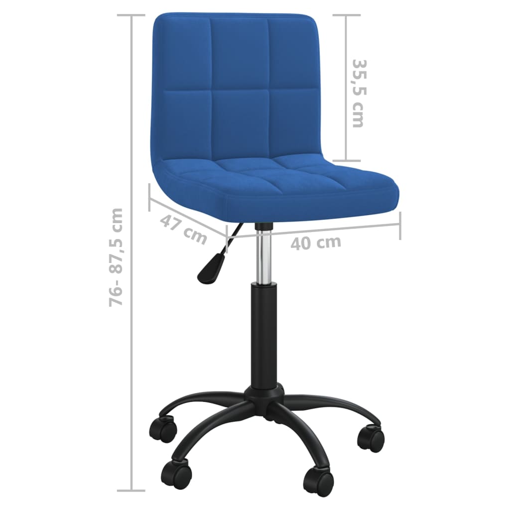vidaXL Chaise de salle à manger pivotante velours bleu