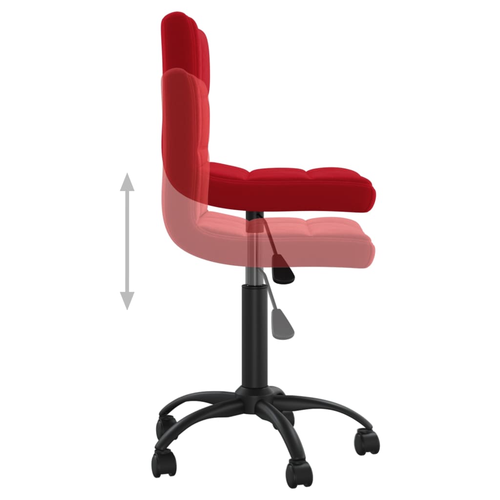 vidaXL Chaise de salle à manger pivotante velours rouge vin