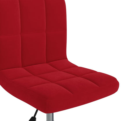 vidaXL Chaise de salle à manger pivotante velours rouge vin