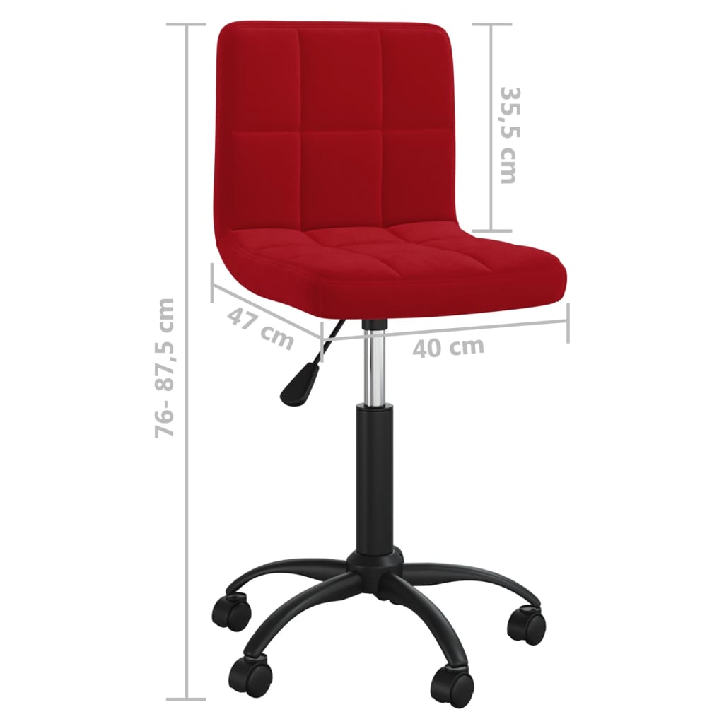 vidaXL Chaise de salle à manger pivotante velours rouge vin