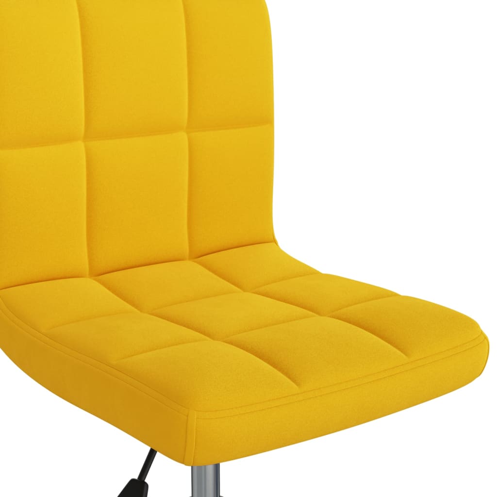 vidaXL Chaise de salle à manger pivotante velours jaune moutarde