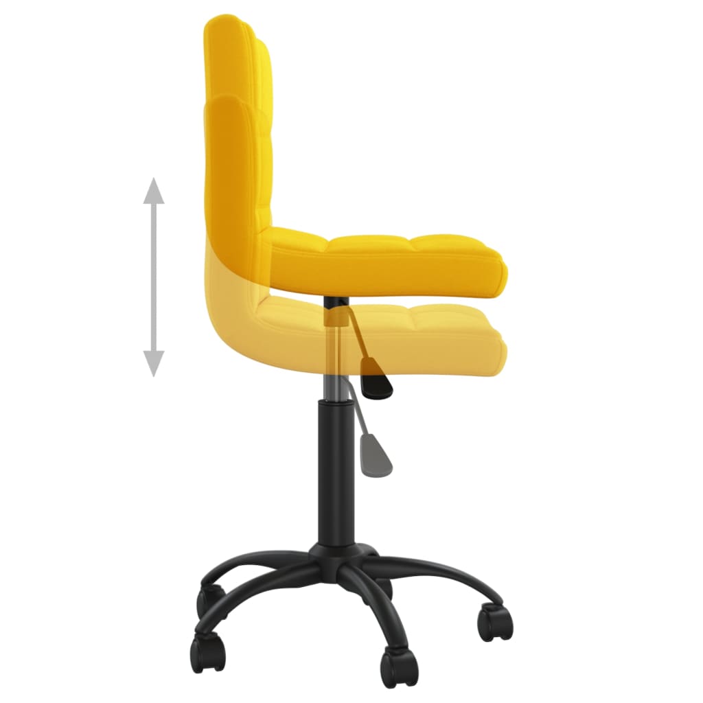 vidaXL Chaise de salle à manger pivotante velours jaune moutarde