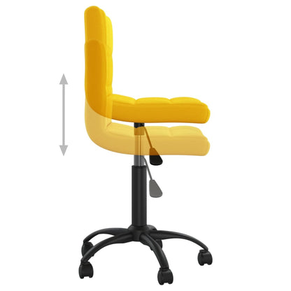 vidaXL Chaise de salle à manger pivotante velours jaune moutarde