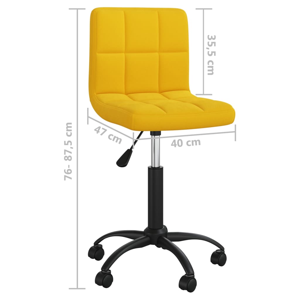 vidaXL Chaise de salle à manger pivotante velours jaune moutarde