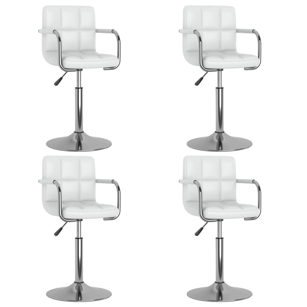 vidaXL Chaises de salle à manger 4 pcs Similicuir blanc pivotantes