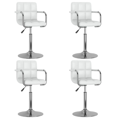 vidaXL Chaises de salle à manger 4 pcs Similicuir blanc pivotantes