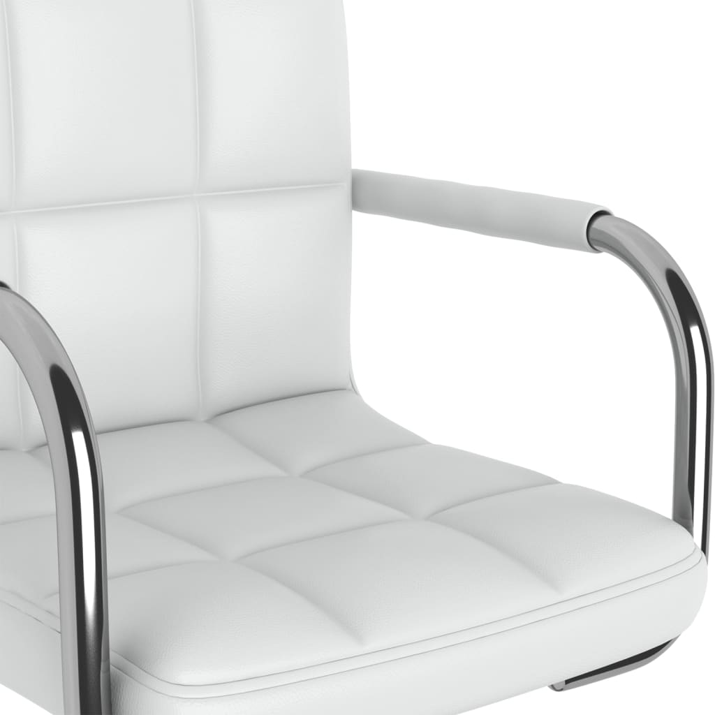 vidaXL Chaises de salle à manger 4 pcs Similicuir blanc pivotantes