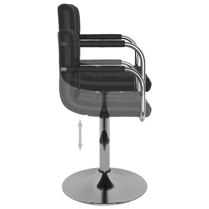 vidaXL Esszimmerstühle 4 Stk. Drehbar Schwarz Kunstleder