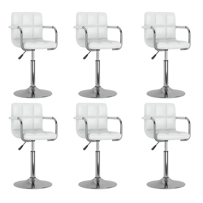 vidaXL Chaises de salle à manger pivotantes 6 pcs Blanches Similicuir
