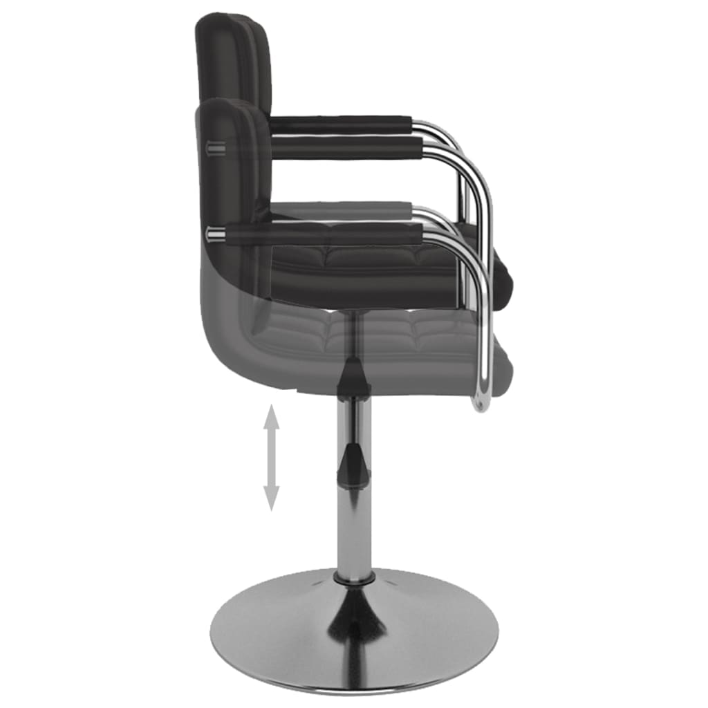 vidaXL Chaise de salle à manger noire en similicuir