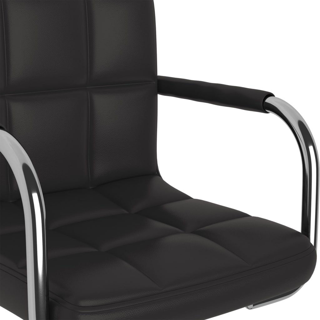 vidaXL Chaise de salle à manger noire en similicuir