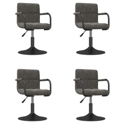 vidaXL Chaises de salle à manger 4 pcs pivotantes velours gris foncé