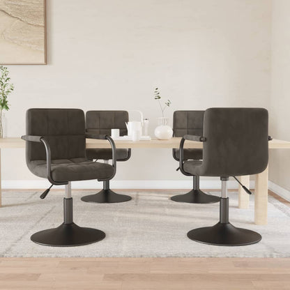 vidaXL Chaises de salle à manger 4 pcs pivotantes velours gris foncé
