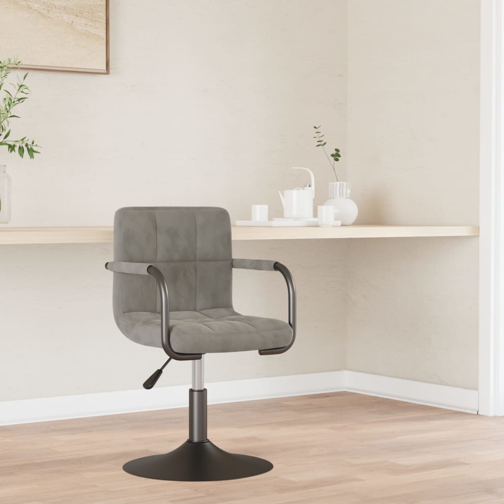 vidaXL Chaise de salle à manger gris clair velours