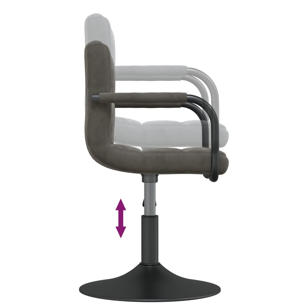 vidaXL Chaise de salle à manger gris foncé velours