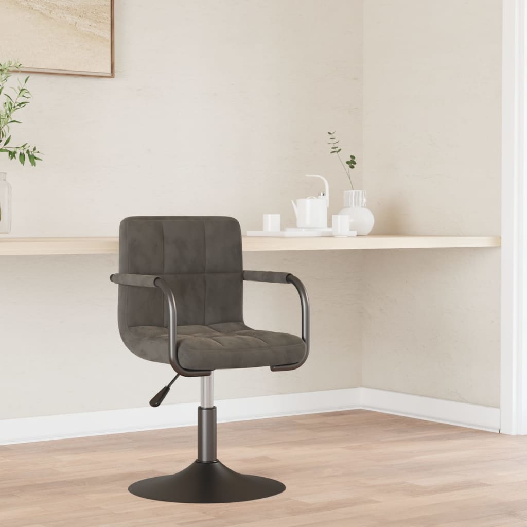 vidaXL Chaise de salle à manger gris foncé velours