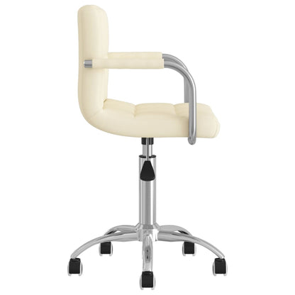 vidaXL Esszimmerstuhl Drehbar Creme Stoff