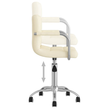 vidaXL Esszimmerstuhl Drehbar Creme Stoff