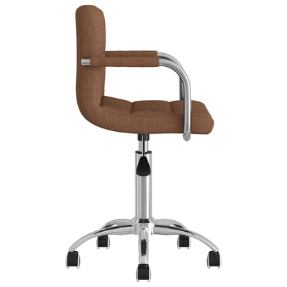 vidaXL Esszimmerstuhl Drehbar Braun Stoff