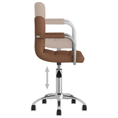 vidaXL Esszimmerstuhl Drehbar Braun Stoff