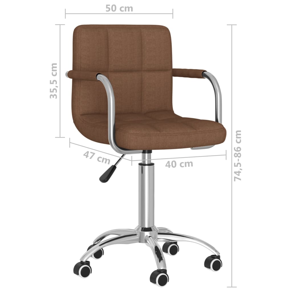 vidaXL Esszimmerstuhl Drehbar Braun Stoff