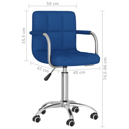 vidaXL Esszimmerstuhl Drehbar Blau Stoff