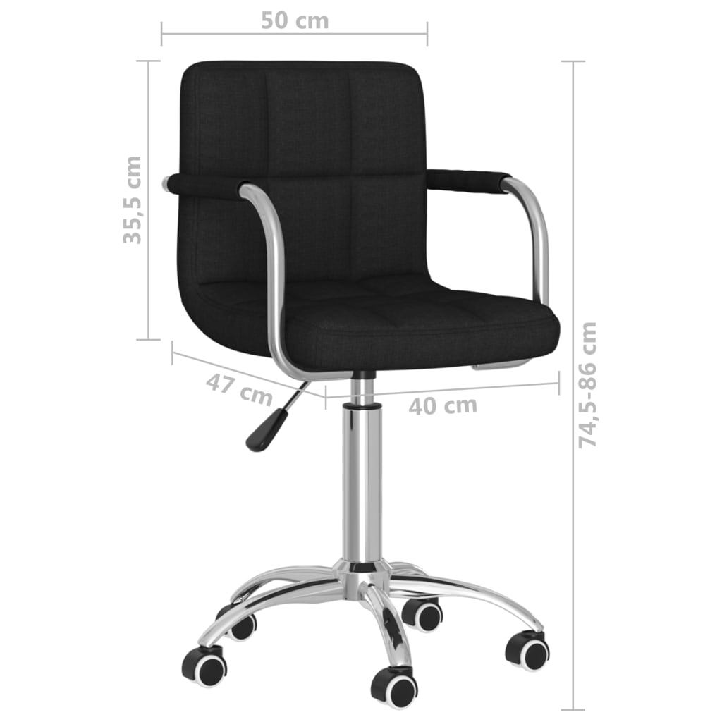 vidaXL Esszimmerstuhl Drehbar Schwarz Stoff