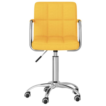 vidaXL Chaise de salle à manger pivotante jaune moutarde en tissu