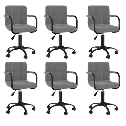 vidaXL Chaises de salle à manger 6 pcs. Pivotantes Velours Gris Foncé