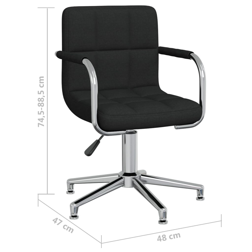 vidaXL Esszimmerstuhl Drehbar Schwarz Stoff