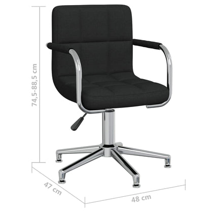 vidaXL Esszimmerstuhl Drehbar Schwarz Stoff