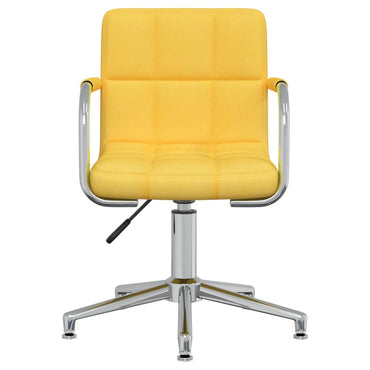 vidaXL Chaise de salle à manger pivotante jaune moutarde en tissu