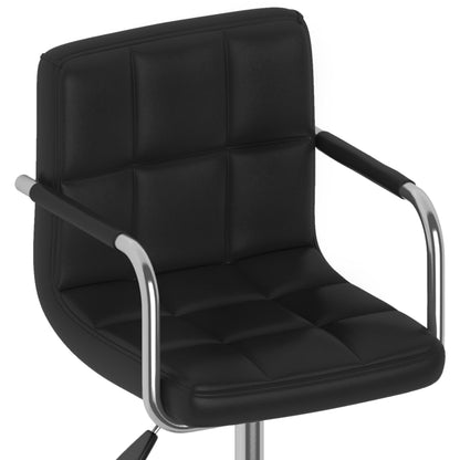 vidaXL Chaises de salle à manger pivotantes 4 pcs Similicuir Noir