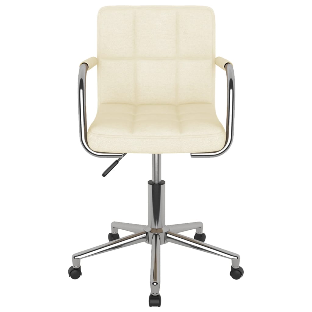 vidaXL Esszimmerstuhl Drehbar Creme Stoff