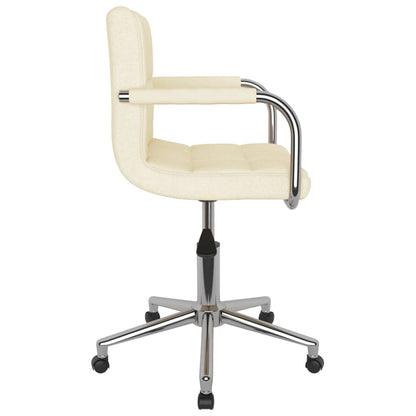 vidaXL Esszimmerstuhl Drehbar Creme Stoff