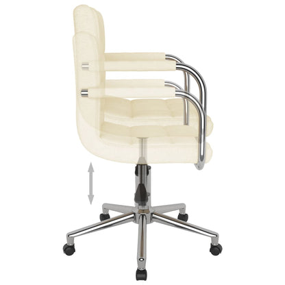 vidaXL Esszimmerstuhl Drehbar Creme Stoff